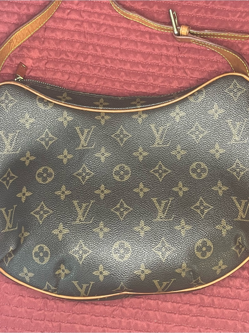 Authentic Louis Vuitton Monogram Croissant MM Shoulder Bag Vintage Hobo M51512
